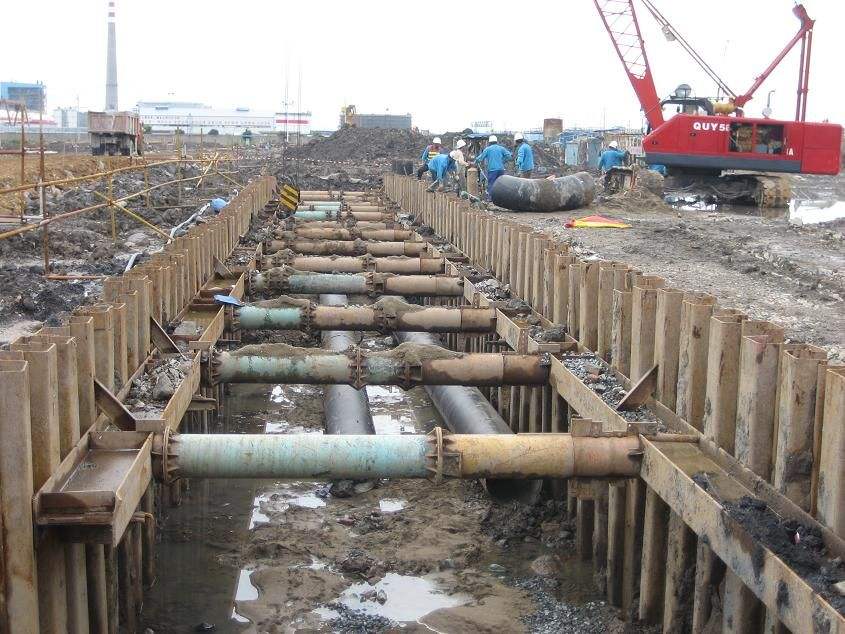 湖南常德卷煙廠污水處理系統鋼板樁施工